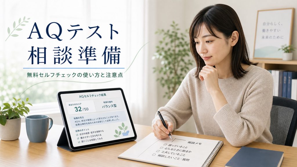 AQテストの結果を診断ではなく相談準備として整理するイメージ