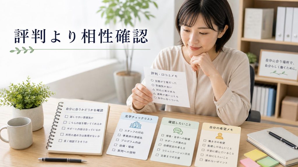 LITALICOワークスの評判を見学や相性確認で整理するイメージ