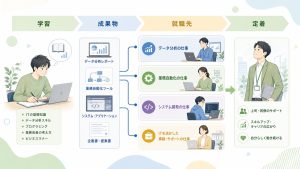 ニューロダイブの就職先とIT職種の広がりを整理する図解
