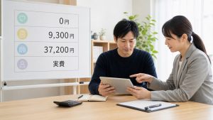 就労移行支援の料金と自己負担上限を相談室で確認する日本人の大人