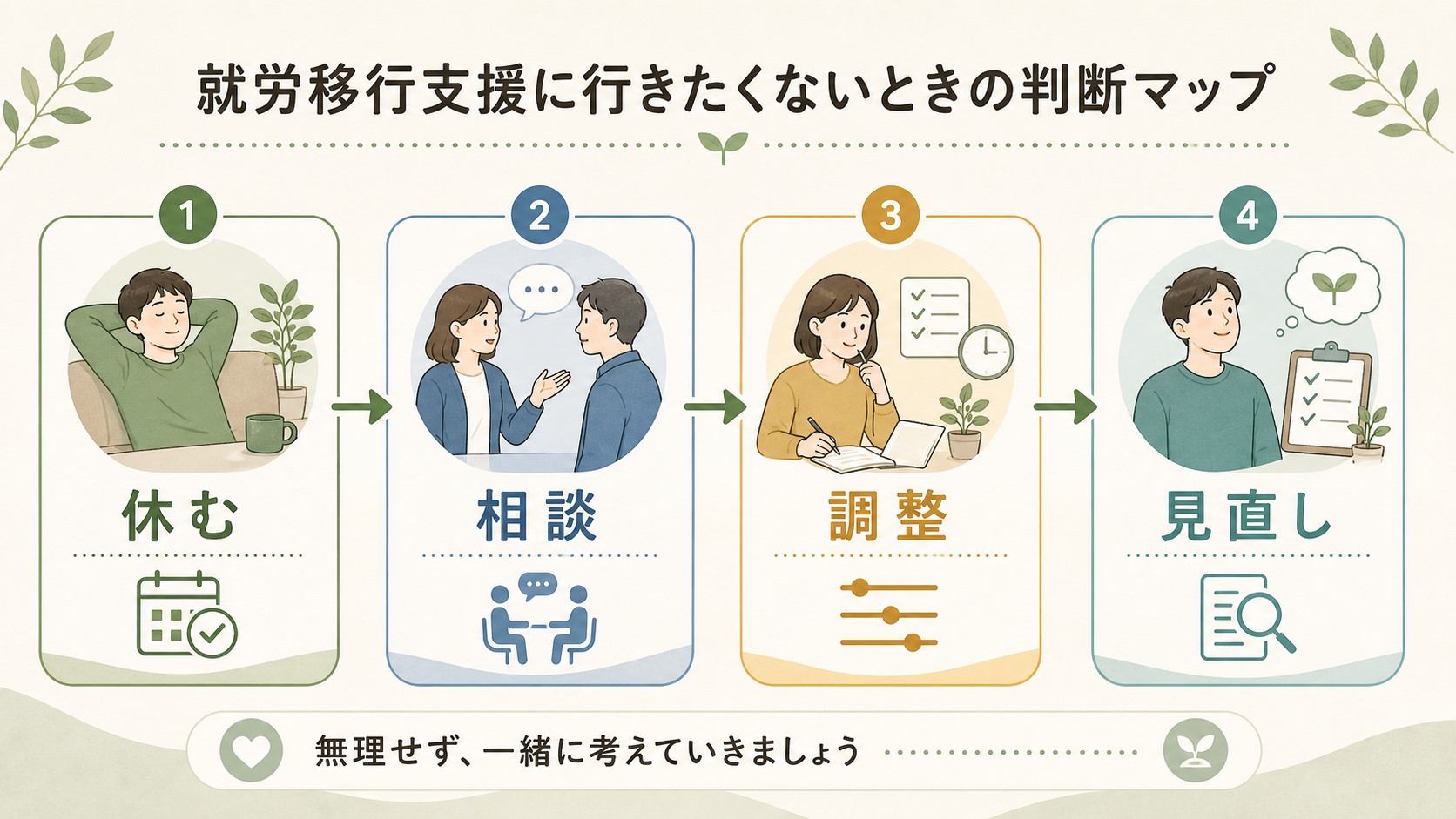 就労移行支援に行きたくない時の休む、相談、調整、見直しの判断軸