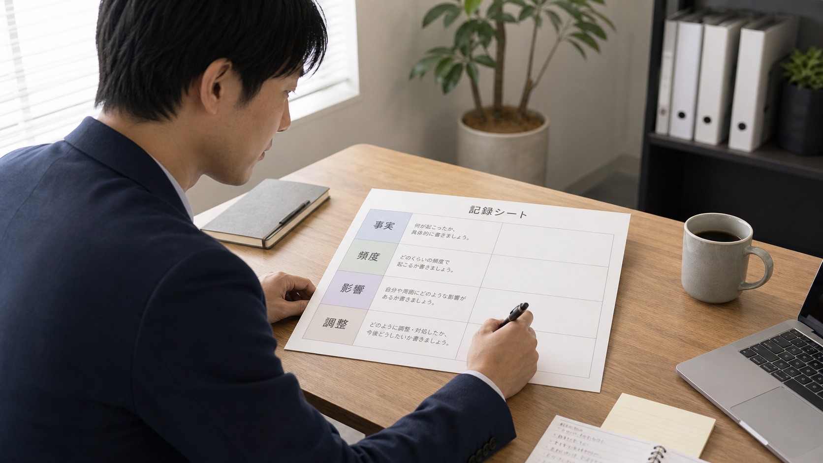 自分ばかりフォローしている時に事実と影響を記録する表
