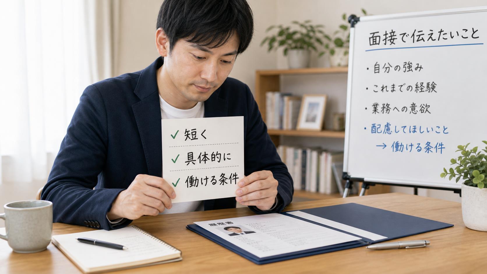 面接で仕事の配慮事項を短く具体的に伝える流れ