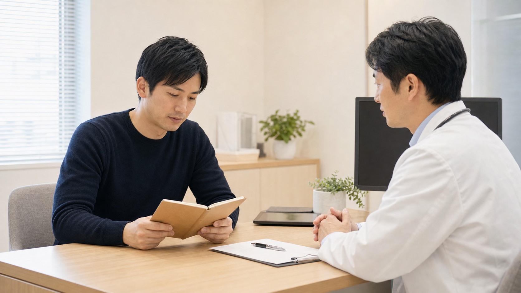 医療機関で働く時の困りごとと支援の必要性を相談する日本人の大人