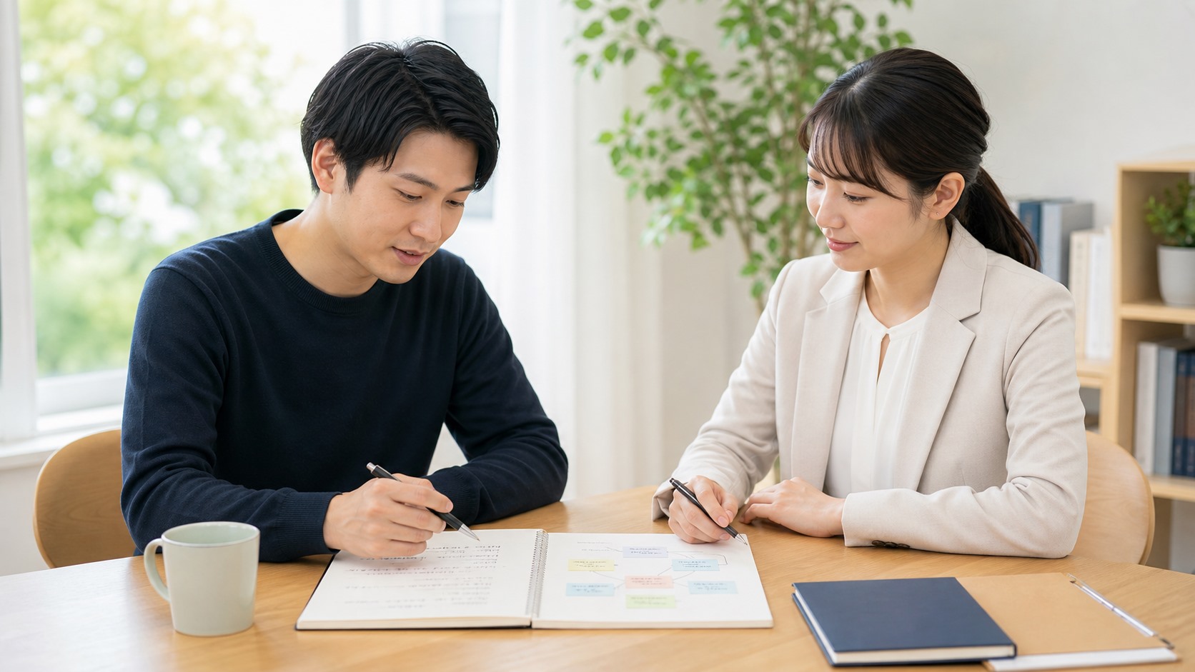 仕事の遅さの原因を整理して支援者と次の一歩を考える前向きなイメージ