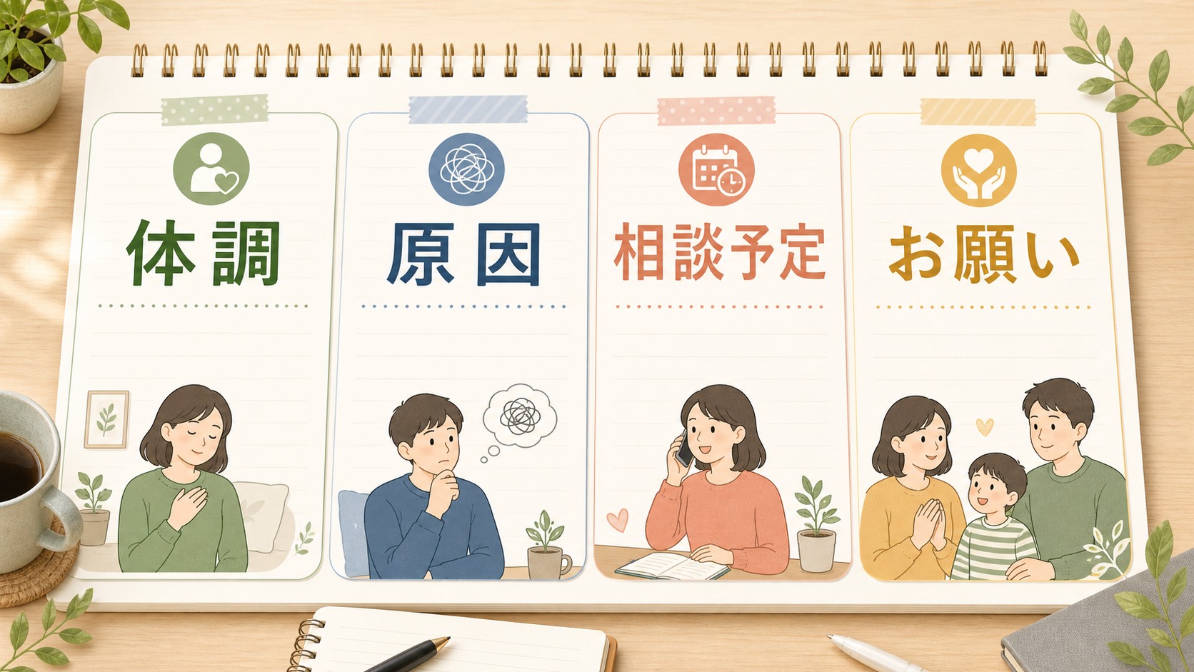就労移行支援に行きたくない時に家族へ原因と相談予定を伝えるメモ