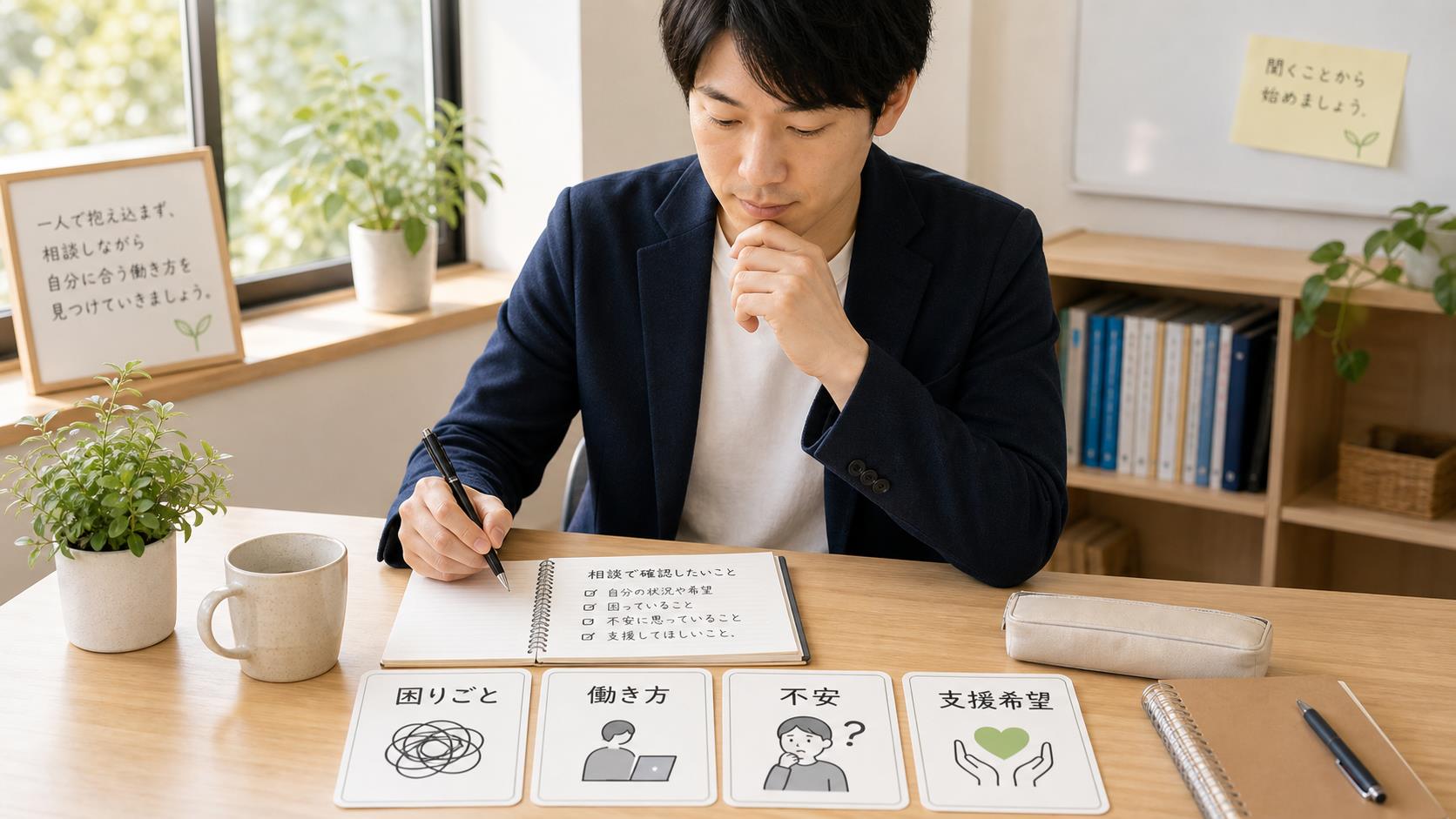 LITALICOワークスに相談する前に困りごと、働き方、不安、支援してほしいことを整理するメモ
