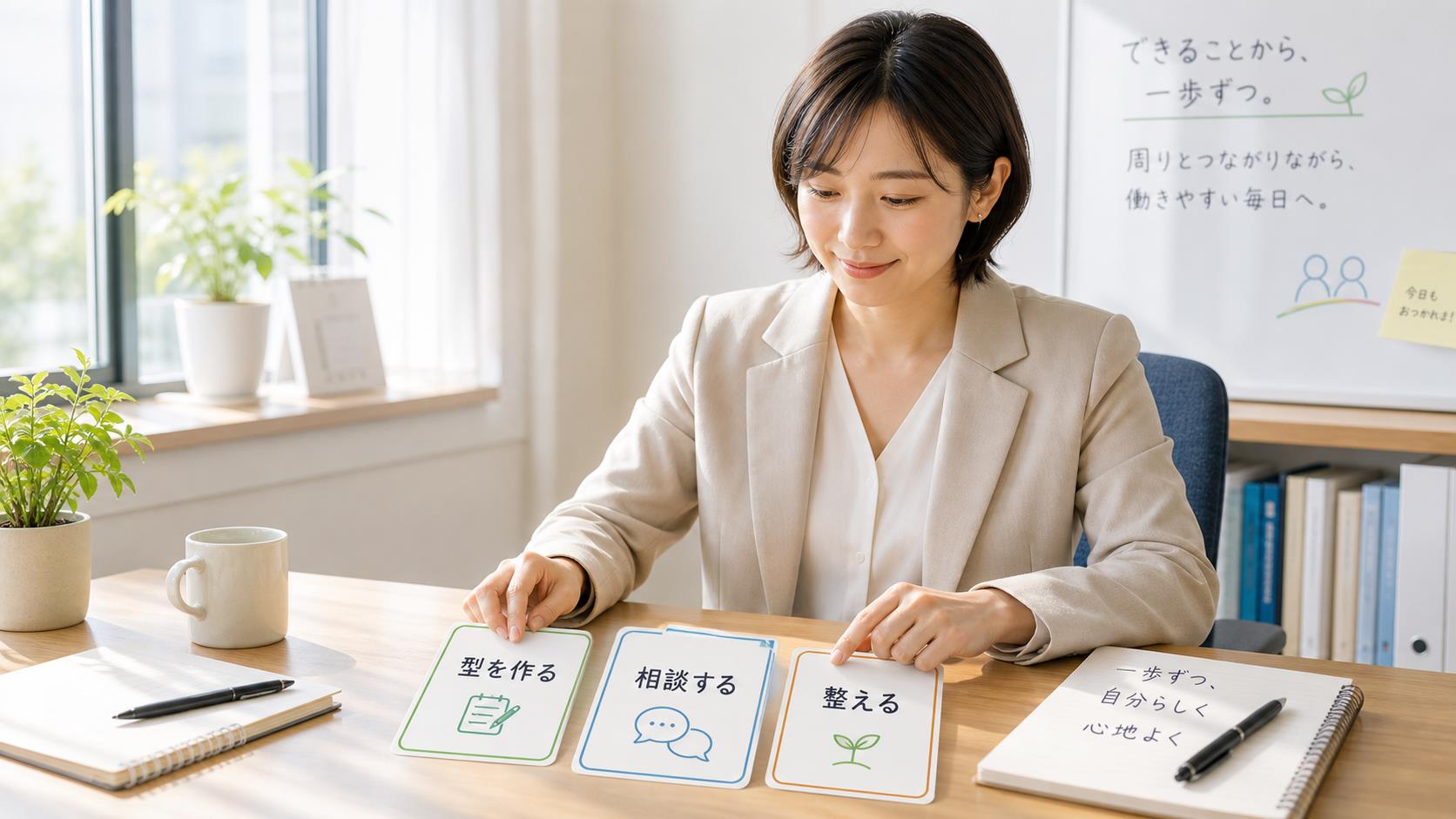 会話の型と相談先を使って職場で働きやすく整える前向きなイメージ